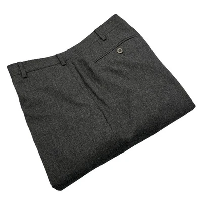 Zanella Devon Charcoal 100% Wool Flat Front Dress Pants 42 x 33.5 Made in Italy - Image 1 of 4