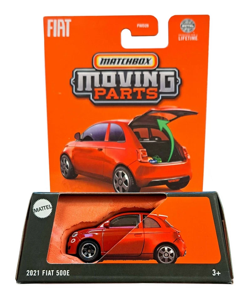 MATCHBOX MOVING PARTS 1/64 2021 FIAT 500E RED JBW93 - Image 1 of 1