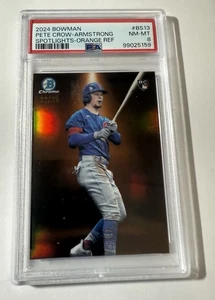 2024 - BOWMAN CHROME SPOTLIGHT - PETE CROW-ARMSTRONG - ORANGE REFRACTOR - PSA  8 - Picture 1 of 1