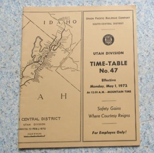 Union Pacific Time Table No. 47 1972 Utah Division - Picture 1 of 6