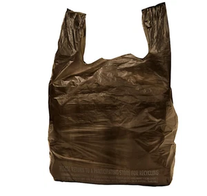 Bags 1/6 Large 22 x 6.5 x 11.5 BLACK T-Shirt Plastic Grocery Shopping Bags Large - Picture 1 of 5