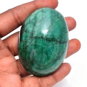 832,00 Karat natürlicher brasilianischer smaragdgrüner ovaler Cabochon 70 mm*50 mm riesiger loser Edelstein - Bild 1 von 5