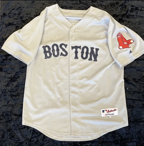 Boston Red Sox Away Grey Jersey #15 Dustin Pedroia Authentic Majestic Cover