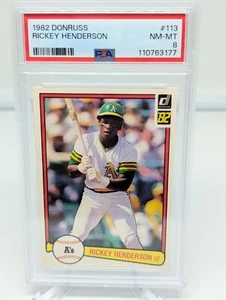 1982 Donruss - #113 Rickey Henderson PSA 8 Oakland A's - Bild 1 von 2