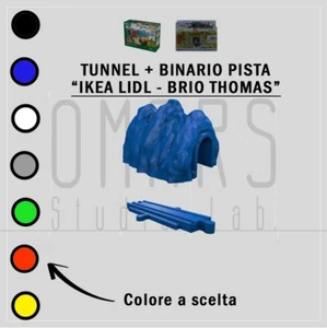 1x KIT TUNNEL + BINARIO COLLEGAMENTO PISTA IKEA LIDL BRIO THOMAS TRENINO TRENO - Foto 1 di 3