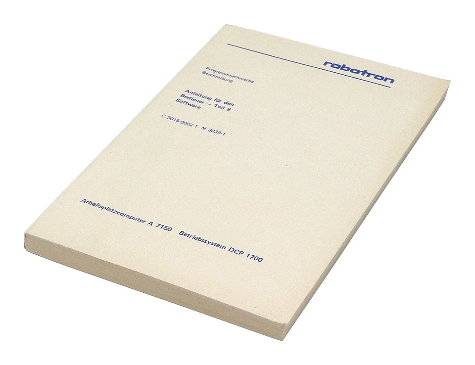 ANLEITUNG  FÜR DEN BEDIENER TEIL 2 für PC A 7150 von Robotron aus der DDR - Bild 1 von 1