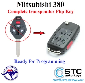 Remote Flip key Fob SUITS MITSUBISHI 380 2005 2006 2007 2008 - Picture 1 of 11