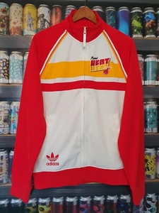 Adidas Mens Small Tracksuit Jacket Track Top Miami Heat Vintage Retro Rare NBA - Picture 1 of 10
