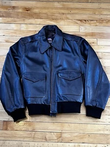US WINGS leather Bomber Jacket Men’s Medium - Picture 1 of 3
