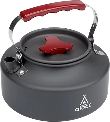 Tetera Hervidor Alocs 1L, Cafetera Portátil Camping, Aluminio Duro Anodizado Campamento Foto 1 de 4