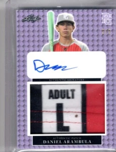 2023 Leaf Perfect Game Daniel Arambula Purple Jumbo Patch Auto RC /2 - Bild 1 von 1