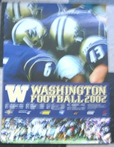 2002 Washington Huskies SEASON SCHEDULE POSTER Cover