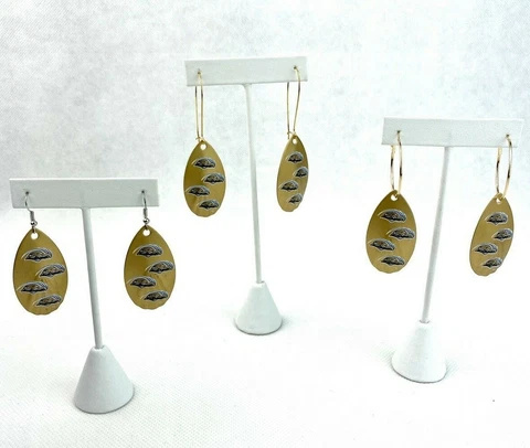 NFL Jacksonville Jaguars Gold Repeat Logo Vintage Teardrop Spinner Earrings Cover