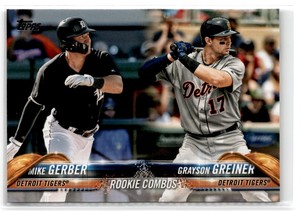 2018 Topps Update Rookie Combos Mike Gerber/Grayson Greiner #US36 Detroit Tigers
