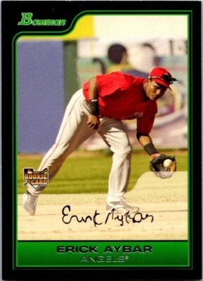 Tarjeta de béisbol 2006 Bowman Draft Picks Erick Aybar novato radiocontrol Los Angeles Angels Foto 1 de 2