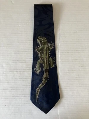 Corbata Renacimiento Hecha a Mano Para Hombre Poliéster Jacquard Iguana 58" Foto 1 de 4