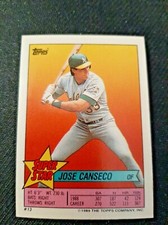 1989 Topps Super Star Sticker Back Cards Jose Canseco #13 Mint