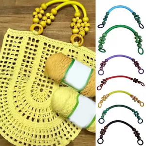 47 Cm Große Taschengriffe Mit Holzperlen Für Handgefertigte Taschen Diy- < - Bild 1 von 18
