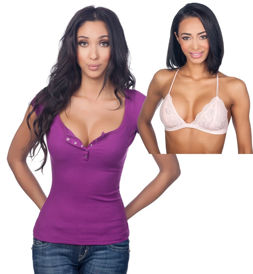 Sujetador Bralette HONEYDEW INTIMATES Delicado + Top Henley COLOR STORY Talla MEDIANA Foto 1 de 1