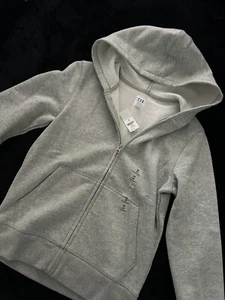 GAP Gray Long Sleeve Zip-Up Hoodie Kids Medium/ Size 8 - Picture 1 of 3