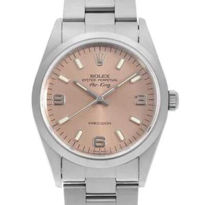 ROLEX Air King 14000 rosa 369 barra bianca con numero seconda mano uomo - Foto 1 di 9