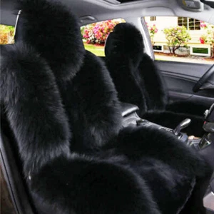 Simulation Australian Sheepskin Fur Car Front Seat Cover Cushion Mat Long Wool - Picture 1 of 9