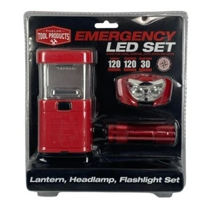 Fine Life Tool Products Emergency LED Lantern, Headlight, Flashlight Set NEW - Picture 1 of 5