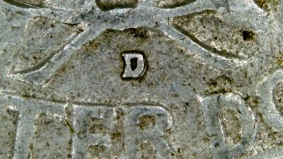 1964-D 25C Wasghington Silver Quarter Error Coin Repunched Mint Mark (D12) - Image 1 of 3
