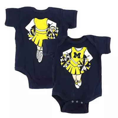 Michigan Wolverines NCAA Outerstuff Newborn Navy "Dream Cheerleader" Creeper - Image 1 of 3