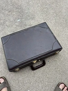 Vintage frühe Presto Leder Aktentasche mit Dreifachverschlüssen 2051 - Bild 1 von 9