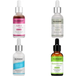 Neutriherbs Face Serums: Hyaluronic Acid, AHA, Niacinamide, Salicylic Acid - Set - Picture 1 of 26