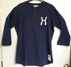 Hudson Outerwear Herren Navy 3/4 Arm Henley Hemd mit Chief Grafik Größe M - Bild 1 von 5