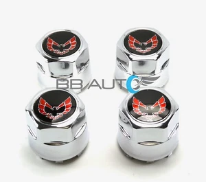 77-81 FIREBIRD TRANS AM SNOWFLAKE TURBO ALUMINUM WHEEL CENTER CAPS RED BIRD NEW - Picture 1 of 6
