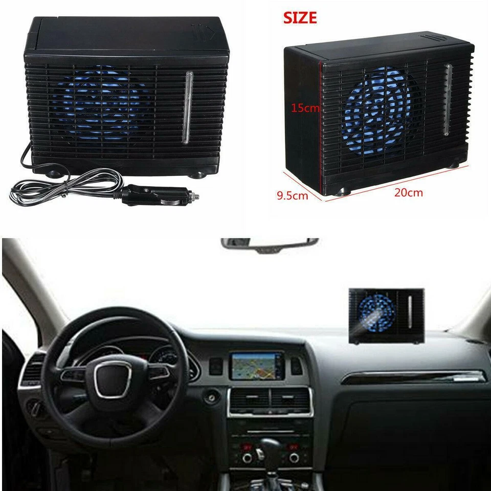 Ventilador de refrigeración portátil de 12 V automático para automóvil aire acondicionado evaporativo de hielo de agua Foto 1 de 4