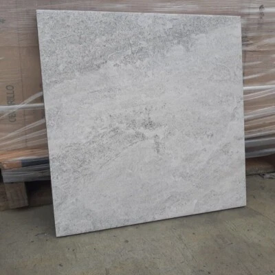 Grey White Very Anti-slip, Stone Look Strong 12mm-Thick Floor Tiles 33x33cm 30m2 - Image 1 of 4