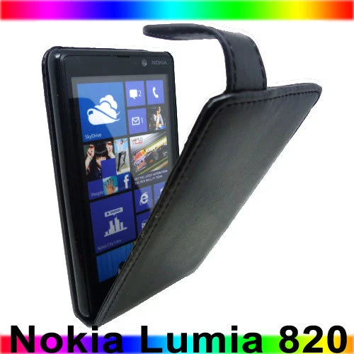Purple / Pink  Leather Flip Case Cover for Nokia Lumia 820 + SP - image 1 of 1