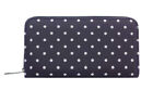 The Olive House Womens Polka Dot Long Matte Oilcloth Purse Blue