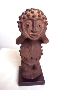 RARA SCULTURA MAMBILA TERRACOTTA VINTAGE statua intagliata africana!! - Foto 1 di 9