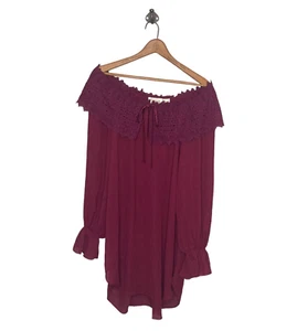 Vintage 80s Victoria's Secret Gold Label S Chiffon Off The Shoulder Tunic Dress - Picture 1 of 4