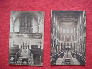 2 Postales S Giles In The Fields West End St Bartholomew Great London C Pond Co - Imagen 1 de 5