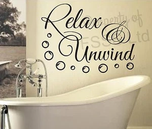 UNWIND RELAX SOAK BATH GV QUOTE WALL ART STICKER DECAL DIY HOME BATHROOM - Picture 1 of 1