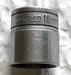 SNAP ON FSM18, 3/8" DRIVE, 18MM. SOCKET, SHALLOW, 6 POINT. - Picture 1 of 7