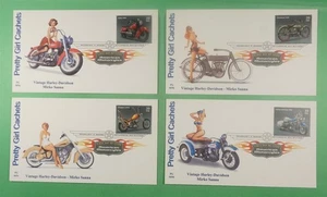 DR WHO 2006 (4) FDC AMERICAN MOTORCYCLE PRETTY GIRL CACHET COMBO R14475 - Picture 1 of 2