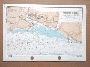 Milford Docks, Wales - 1943 Vintage Admiralty Royal Navy Map (Seller Ref B3) - Picture 1 of 1