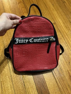 Mini Mochila Juicy Couture Roja Nuestras Cremalleras Dilo Todo Mochila Bolsa de Viaje Foto 1 de 4