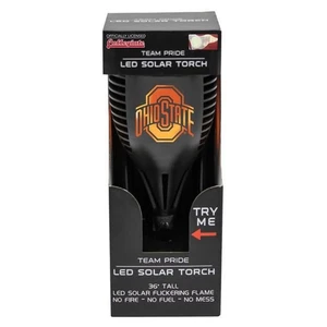 Ohio State Buckeyes Solar LED Torch - Team Pride Outdoor Decor - Picture 1 of 12