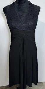 Babydoll JESSICA HOWARD PETITE TAGLIA 8P NERO ABITO DA FESTA IN PIZZO MIDI - Foto 1 di 8