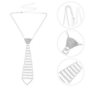 Moda Brillo Estrás Corbata Collar Joyería para Baile de graduación () - Imagen 1 de 12