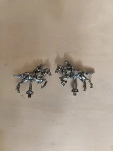 Accessorio gioco corse cavalli FINENI 2 lussuose figure cavallo argento ricambio - Foto 1 di 8