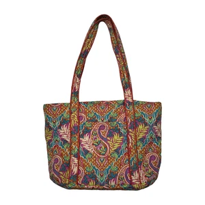 Vera Bradley Tote Bag Womens Large Paisley Quilted Shoulder Purse Floral Handbag - Picture 1 of 10